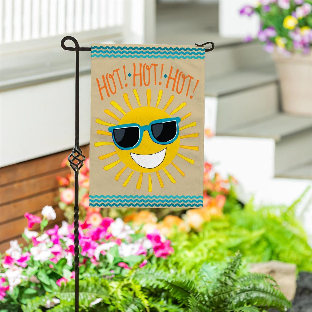 HOT HOT HOT Sunshine 2 Sided Garden Flag heartlandflags