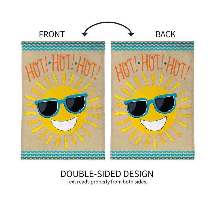 HOT HOT HOT Sunshine 2 Sided Garden Flag heartlandflags