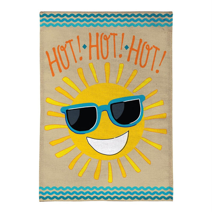 HOT HOT HOT Sunshine 2 Sided Garden Flag heartlandflags