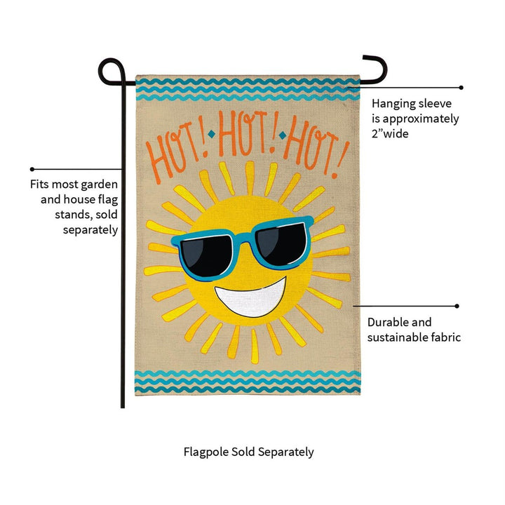 HOT HOT HOT Sunshine 2 Sided Garden Flag heartlandflags