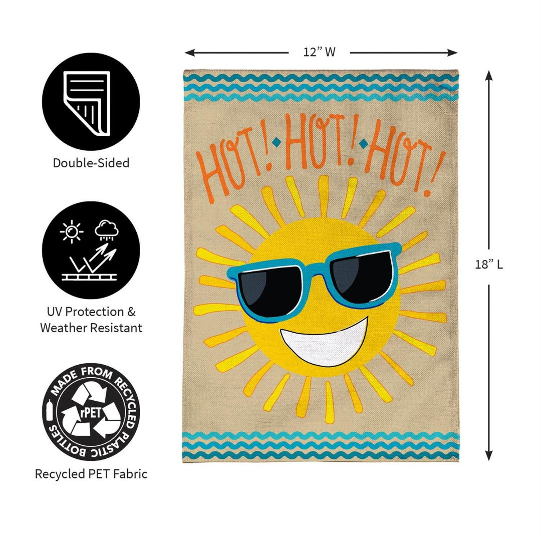 HOT HOT HOT Sunshine 2 Sided Garden Flag heartlandflags