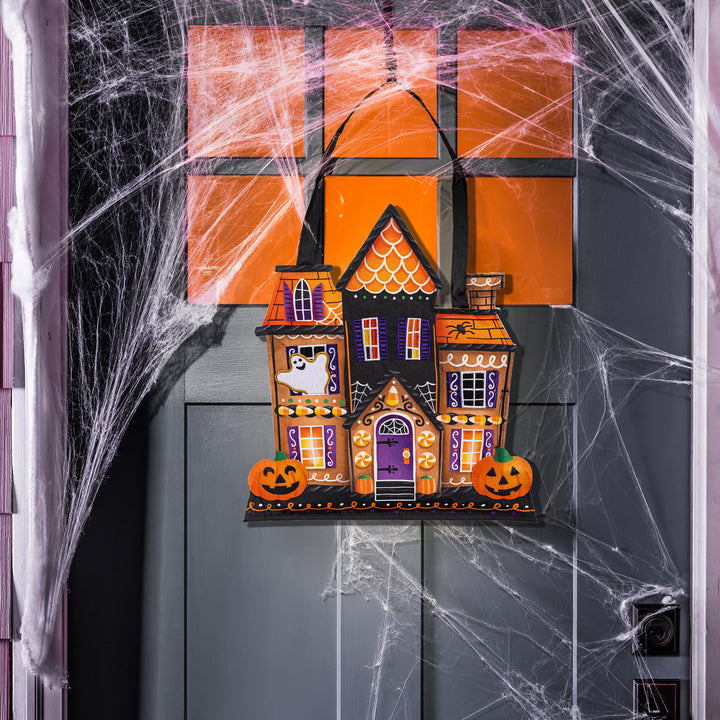 Halloween Trick Or Sweets Haunted House Door Decoration heartlandflags