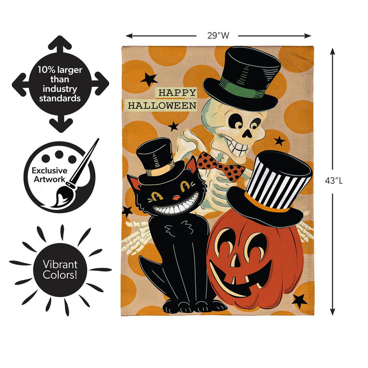 Halloween Trio 2 Sided Banner Burlap heartlandflags