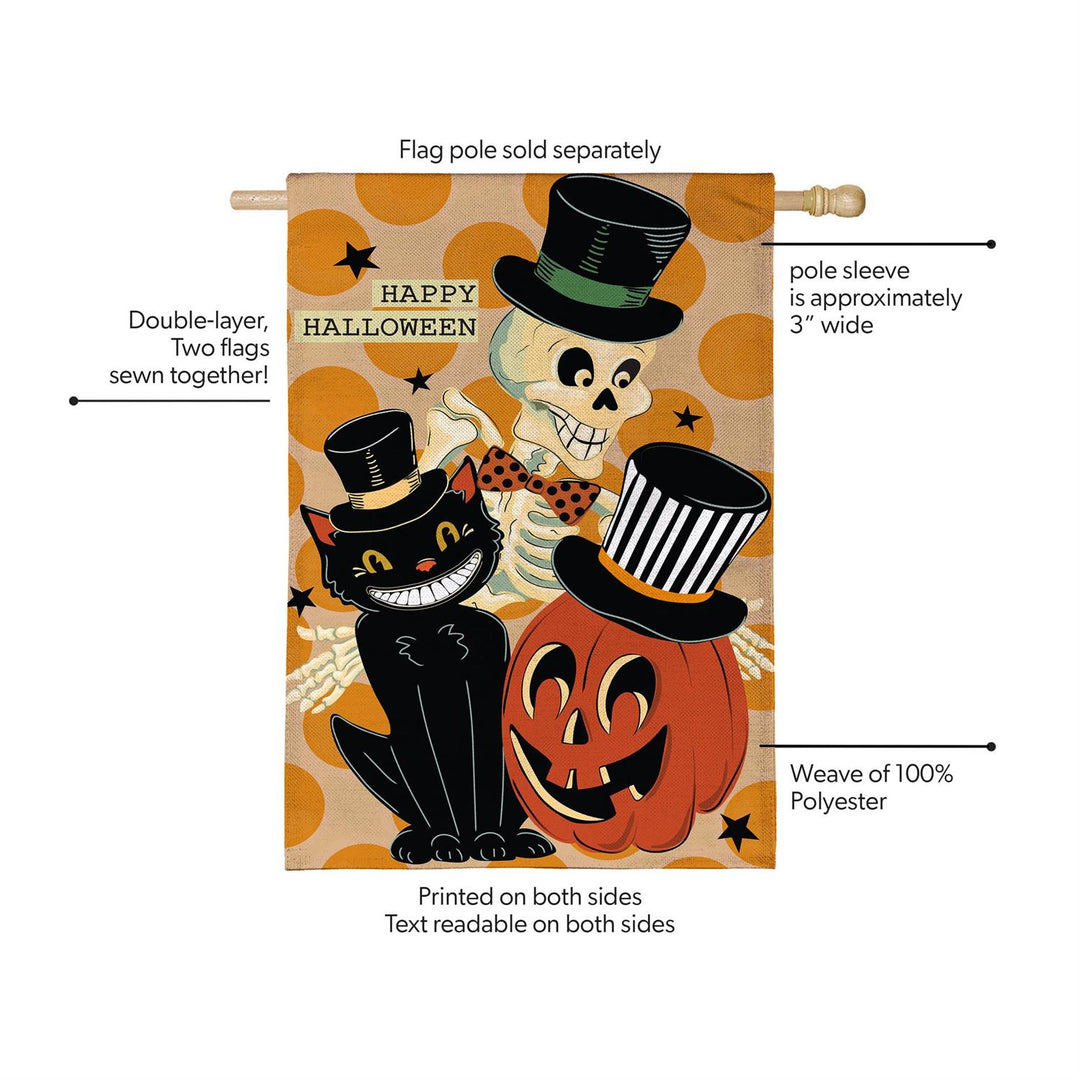 Halloween Trio 2 Sided Banner Burlap heartlandflags