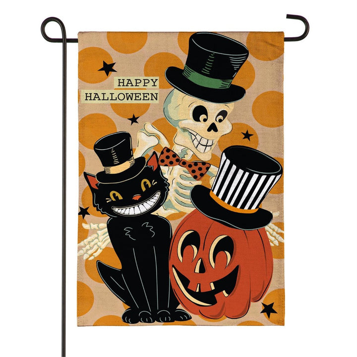 Halloween Trio 2-Sided Burlap Garden Flag heartlandflags