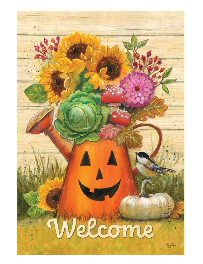Halloween Watering Can 2 Sided Garden Flag heartlandflags