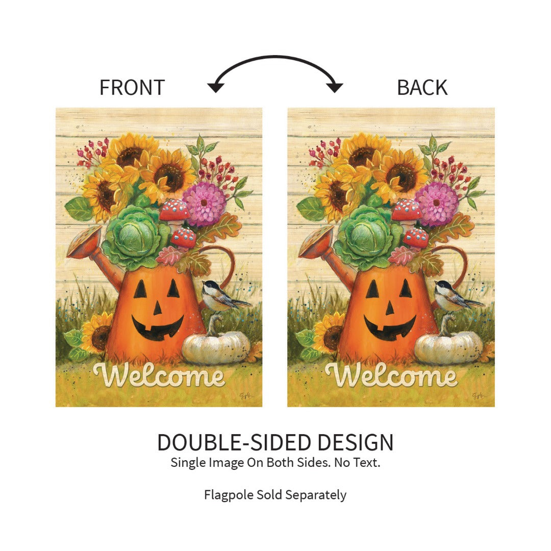 Halloween Watering Can 2 Sided Garden Flag heartlandflags
