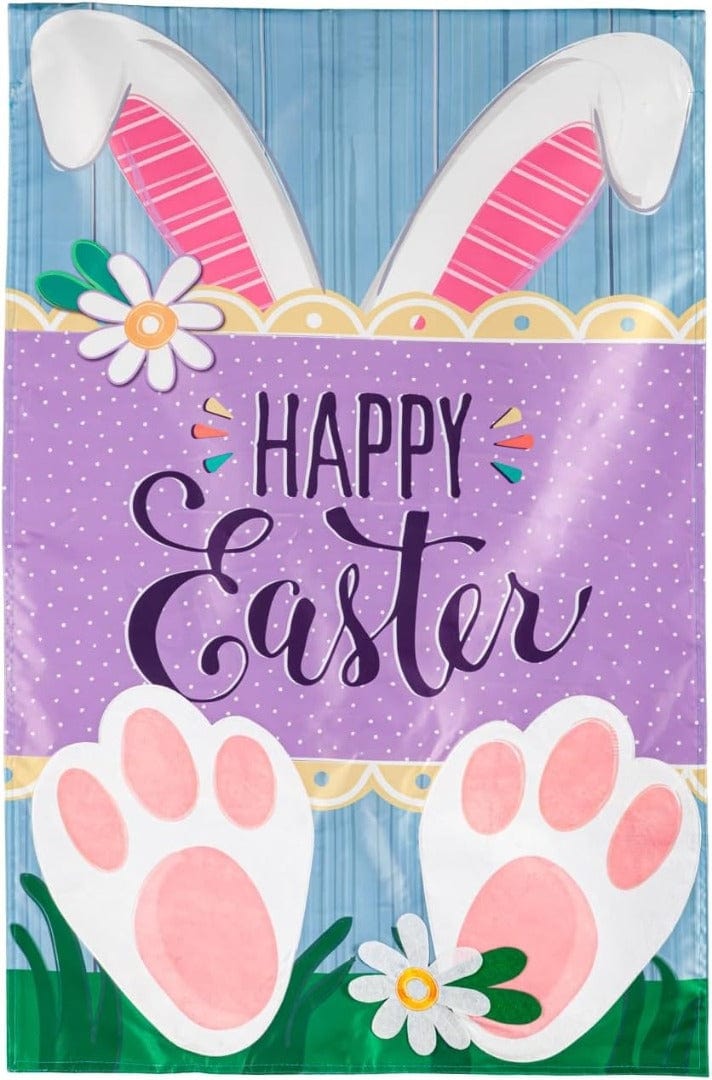 Happy Easter Bunny Banner 2 Sided Applique House Flag heartlandflags