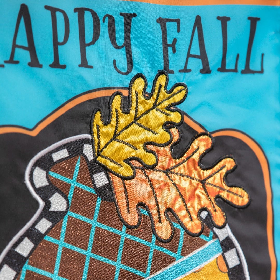 Happy Fall Acorn Garden Flag 2 Sided Applique heartlandflags