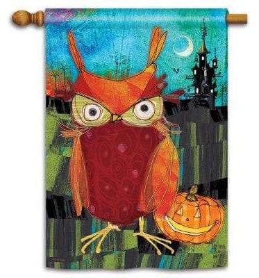 Happy Owloween Halloween Banner 2 Sided House Flag heartlandflags