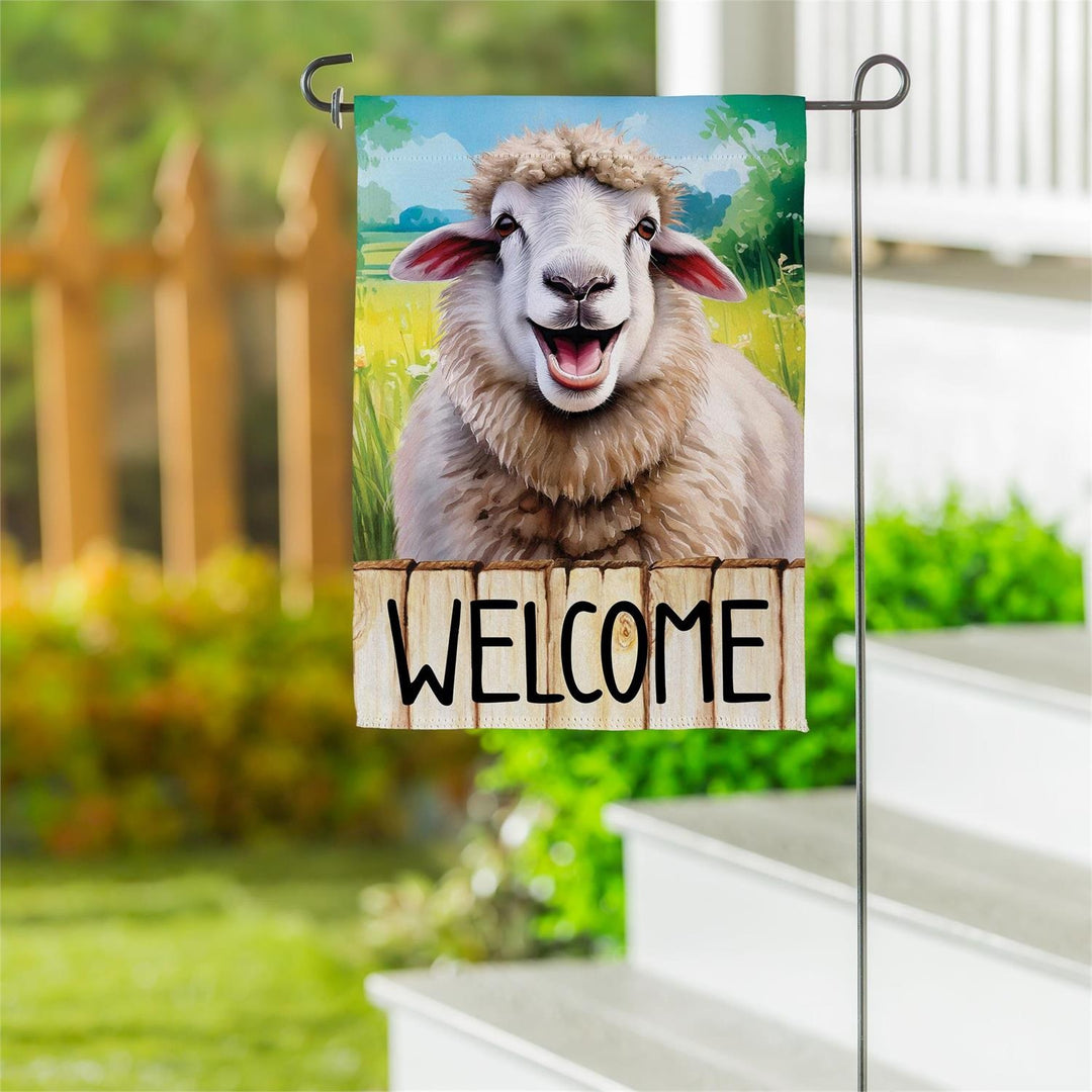Happy Sheep 2 Sided Garden Flag heartlandflags