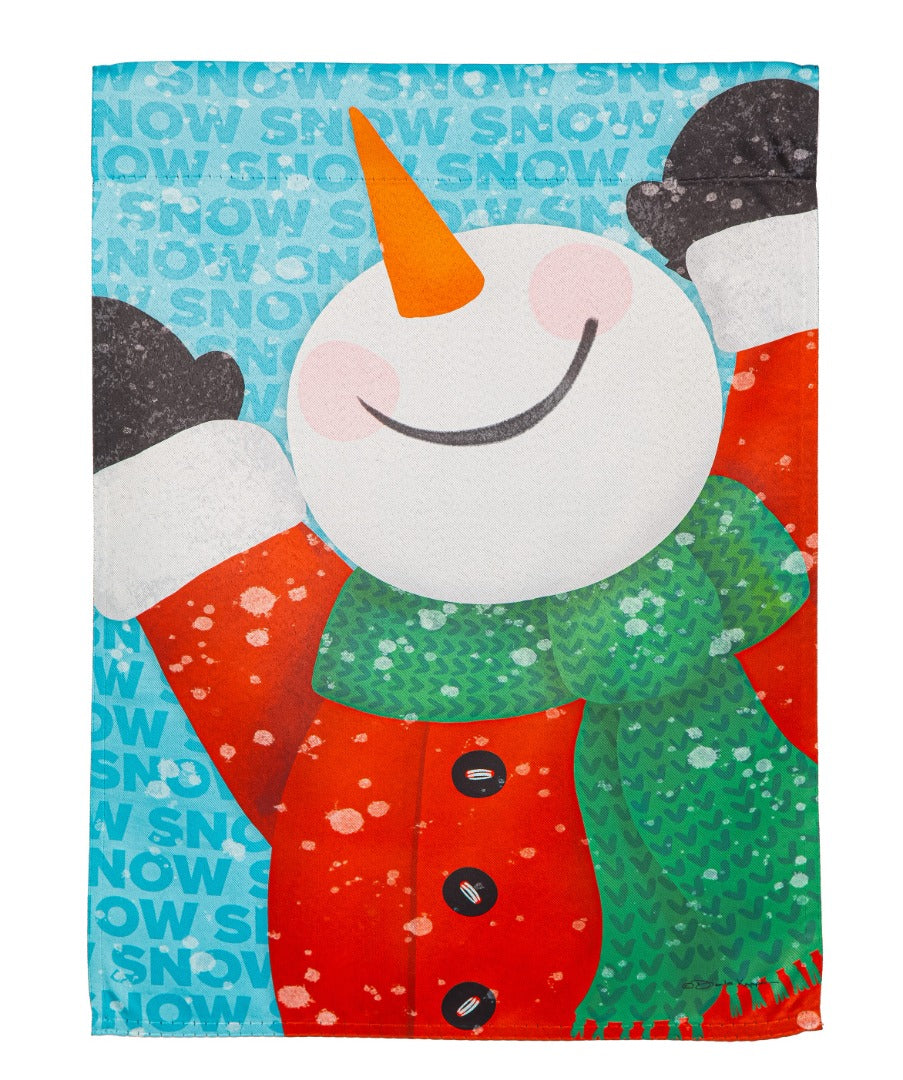 Happy Snowman Winter Banner 2 Sided heartlandflags