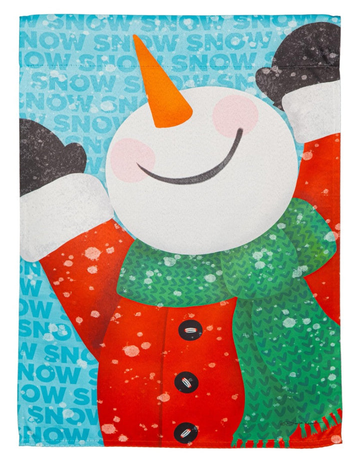 Happy Snowman Winter Garden Flag 2 Sided heartlandflags