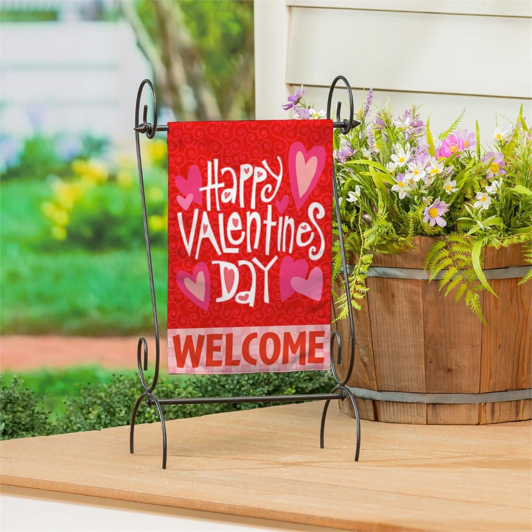 Happy Valentine's Day Welcome 2 Sided Garden Flag heartlandflags