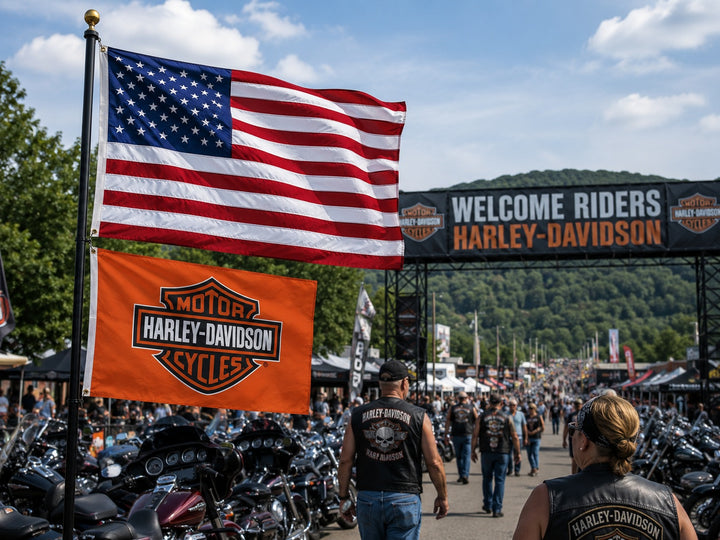 Harley Davidson 2 Sided Orange 2x3 Flag