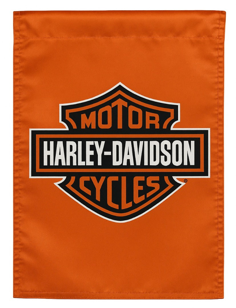 Harley Davidson 2 Sided Orange Garden Flag heartlandflags