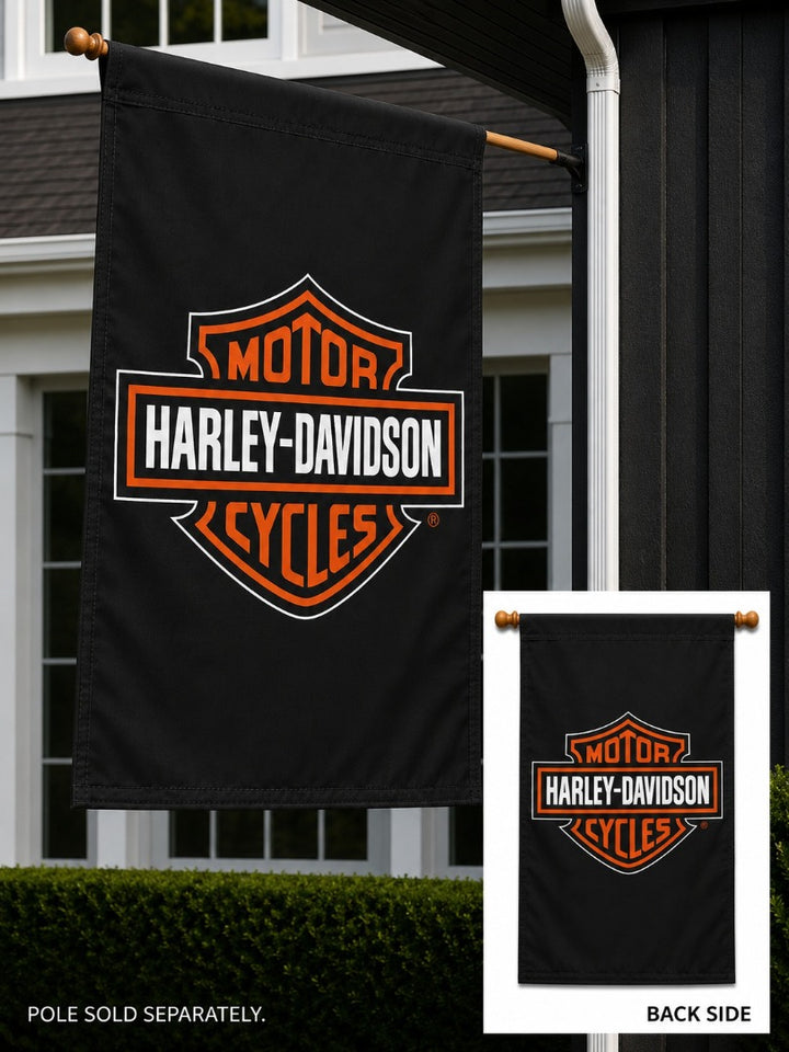Harley Davidson Banner 2 Sided Black House Flag heartlandflags