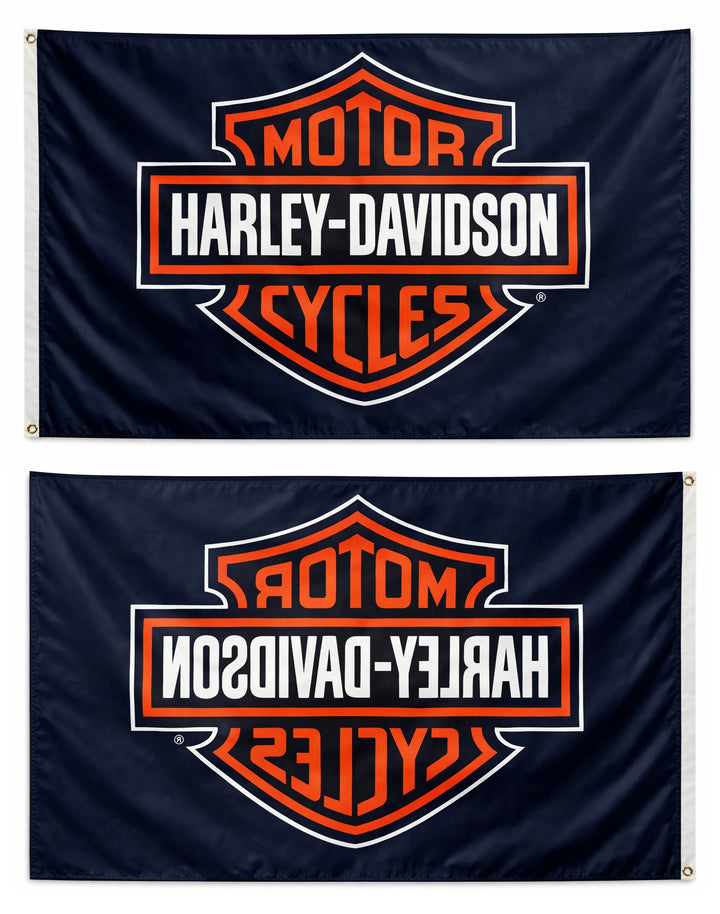 Harley Davidson Flag Black 2 Sided or Single Sided heartlandflags