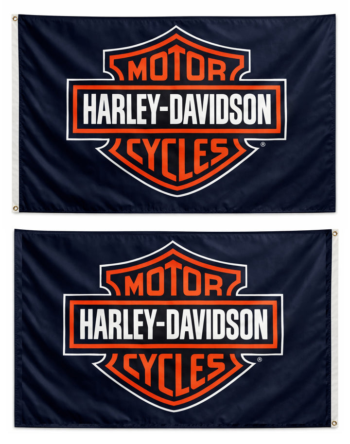 Harley Davidson Flag Black 2 Sided or Single Sided heartlandflags