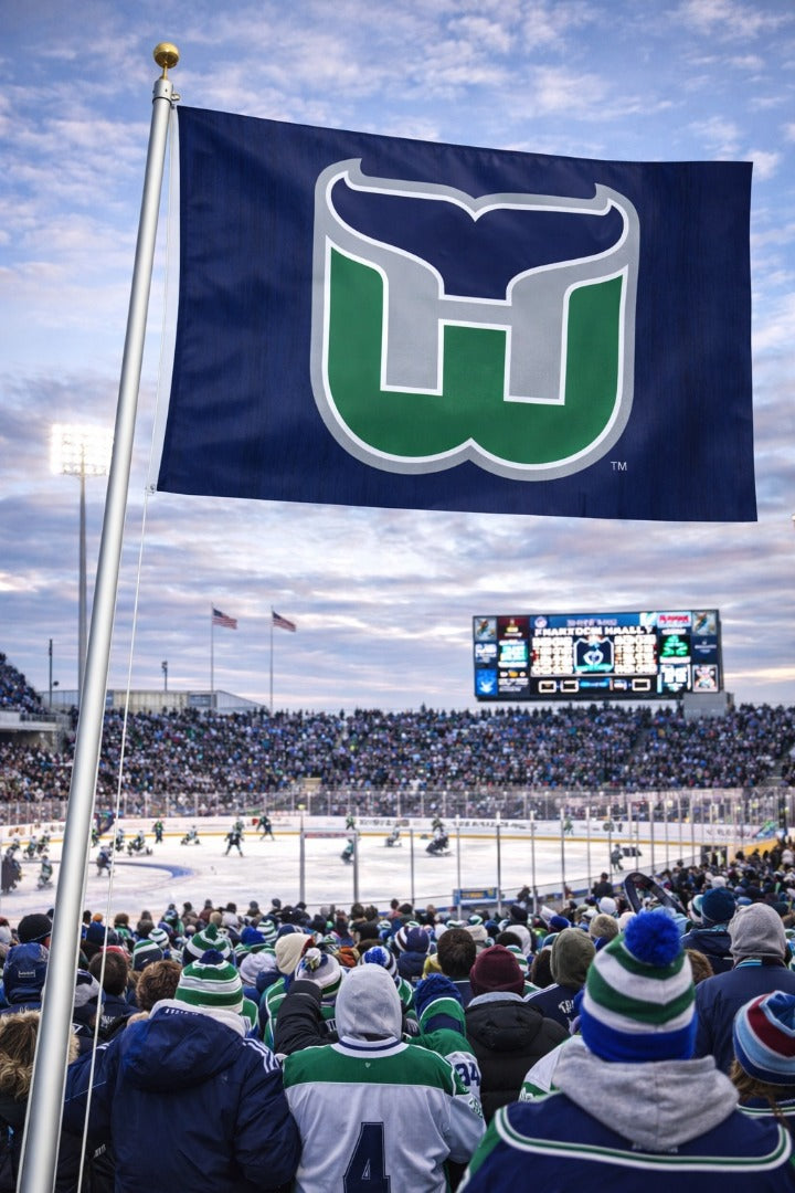 Hartford Whalers Flag 3x5 Logo Vintage heartlandflags