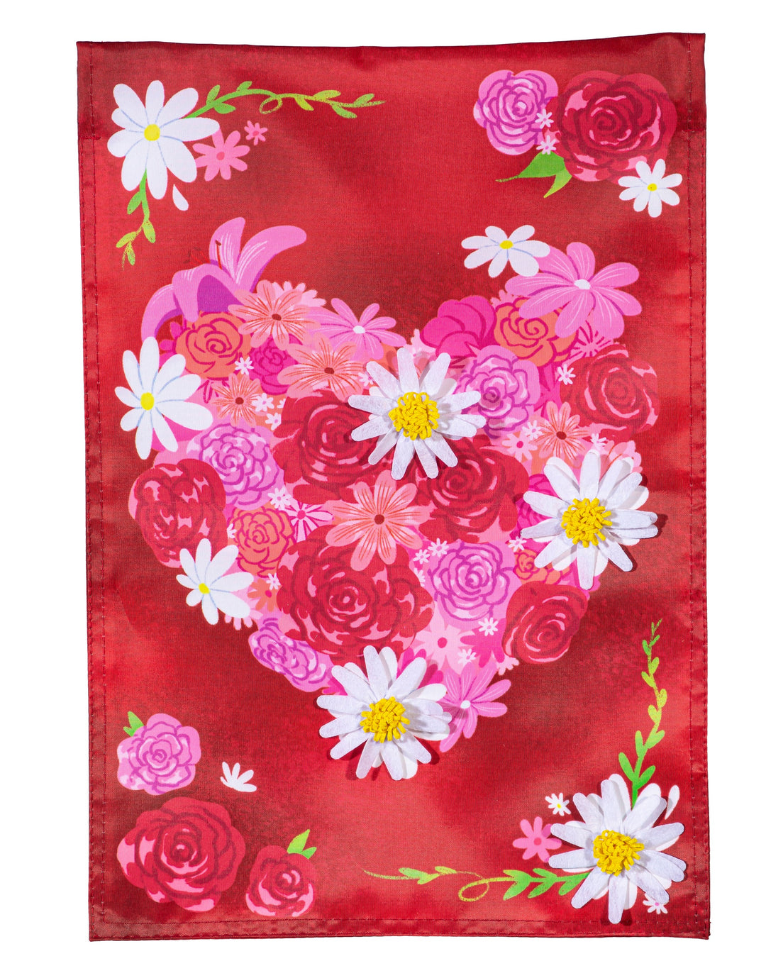 Heart A Flutter Floral Garden Flag 2 Sided heartlandflags