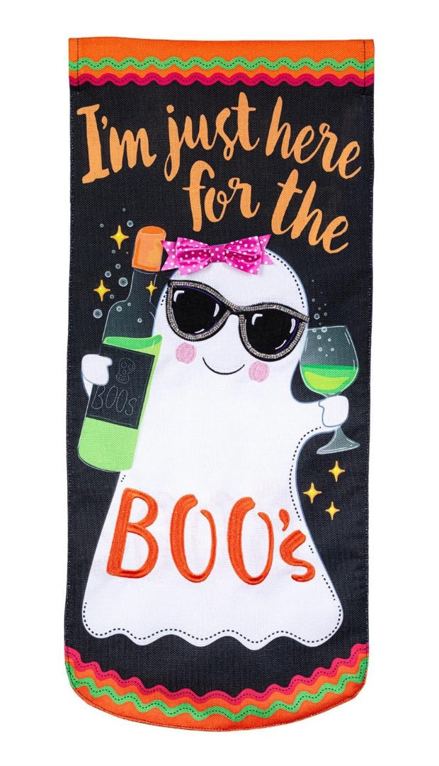 Here for the Boos 2-Sided Long Burlap Garden Flag | 12x28 Inches heartlandflags