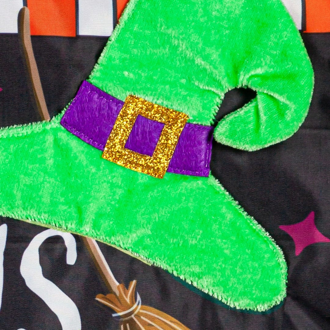 Hocus Pocus Time Halloween Garden Flag 2 Sided Applique heartlandflags