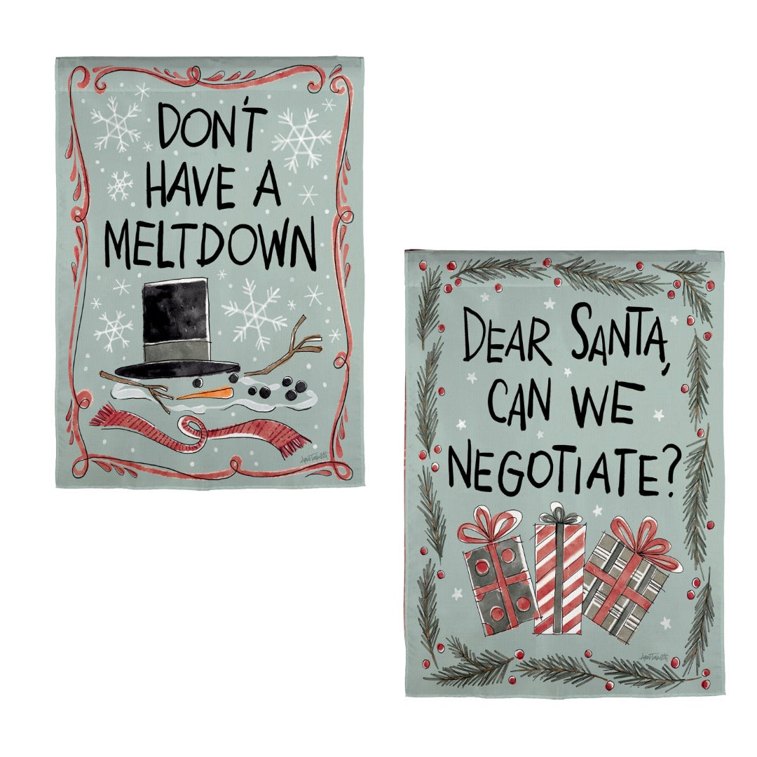 Holiday Fun Banner 2 Sided Don't Have A Meltdown heartlandflags