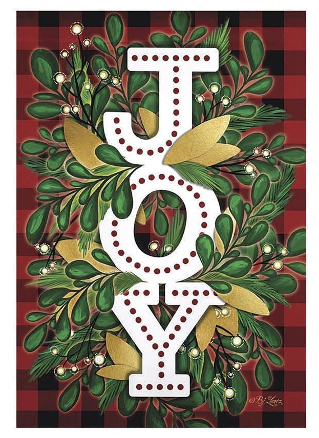 Holiday Joy 2 Sided Christmas Garden Flag heartlandflags