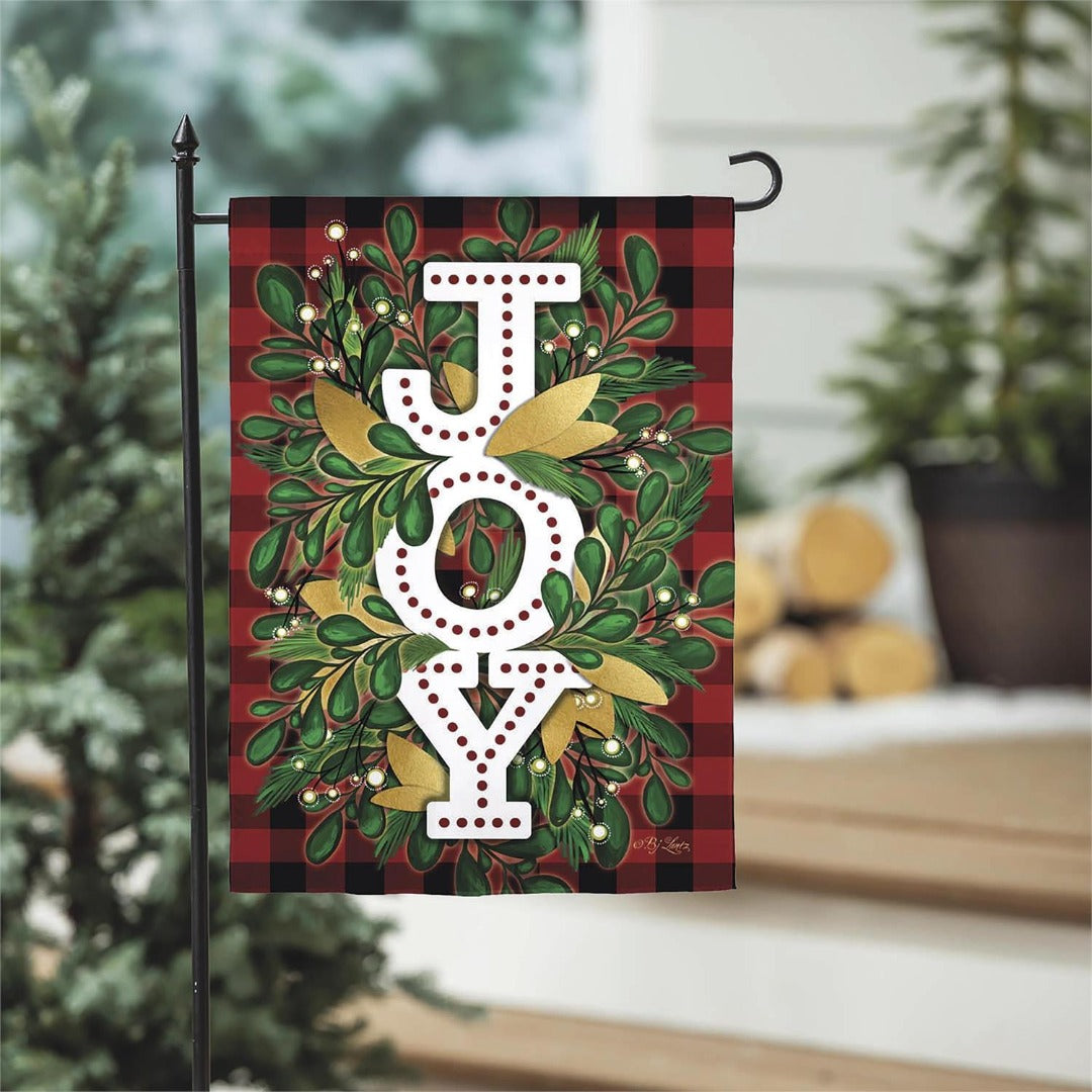 Holiday Joy 2 Sided Christmas Garden Flag heartlandflags