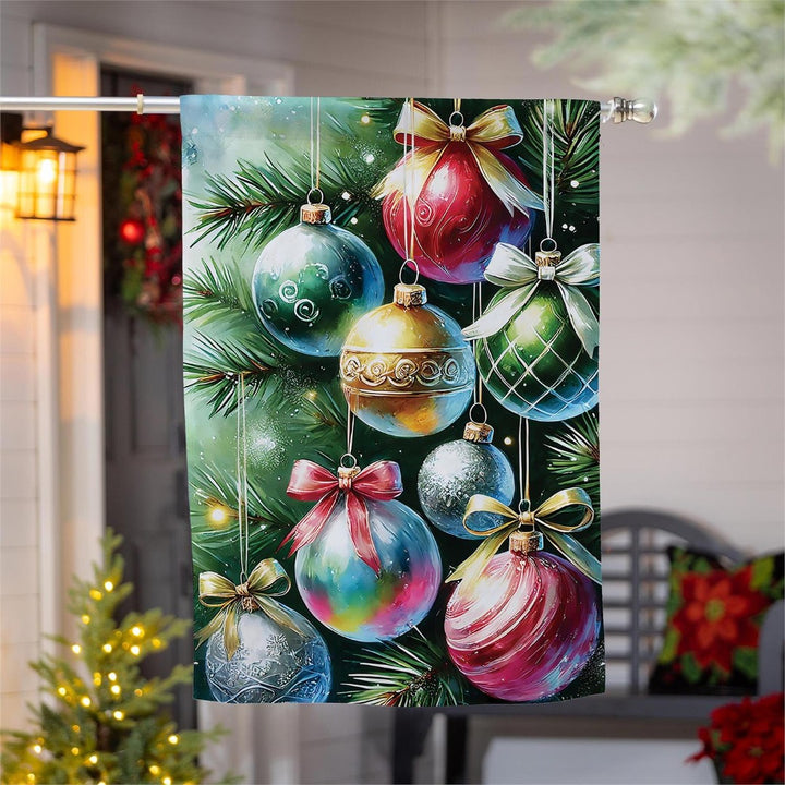Holiday Ornaments 2 Sided Christmas Banner heartlandflags