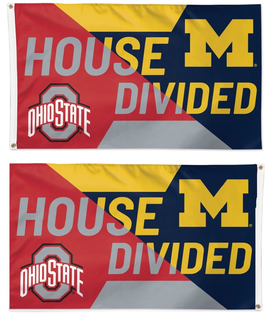 House Divided 3x5 Flag 2 Sided Ohio State and Michigan heartlandflags