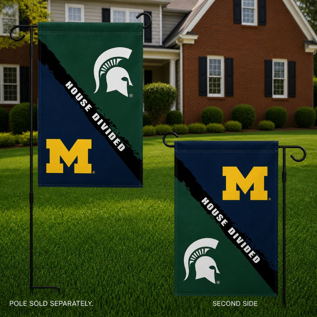 House Divided Michigan Michigan State Spartans Flag - 2 Sided heartlandflags