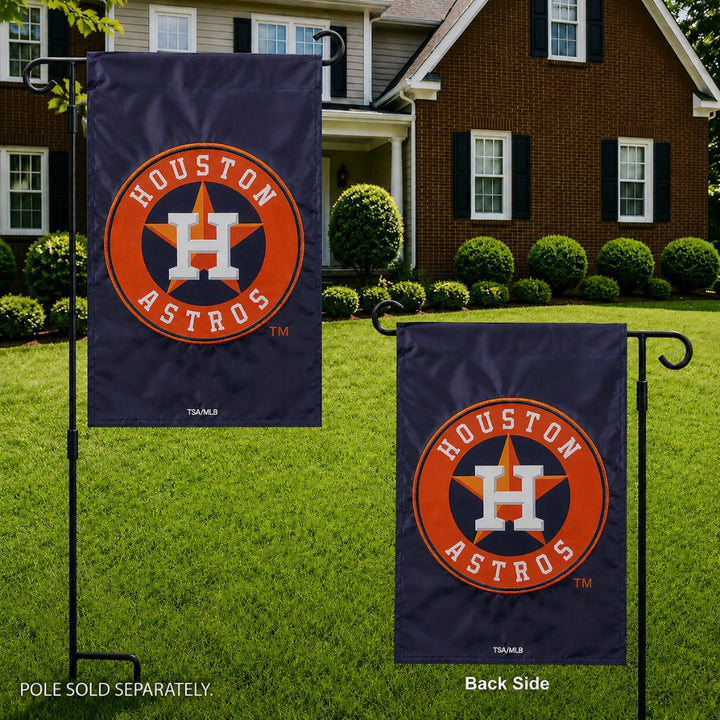 Houston Astros 2 Sided Applique Garden Flag heartlandflags