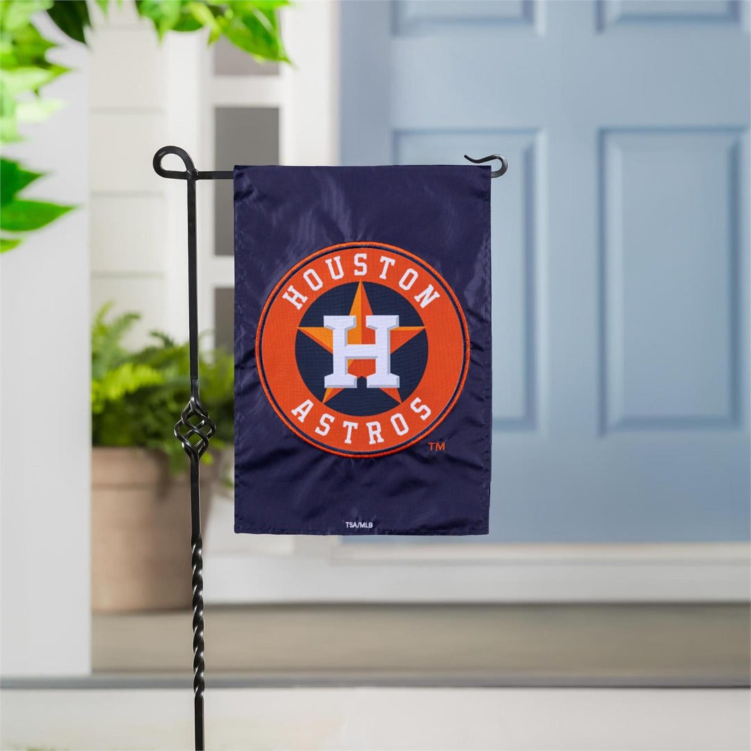 Houston Astros 2 Sided Applique Garden Flag heartlandflags