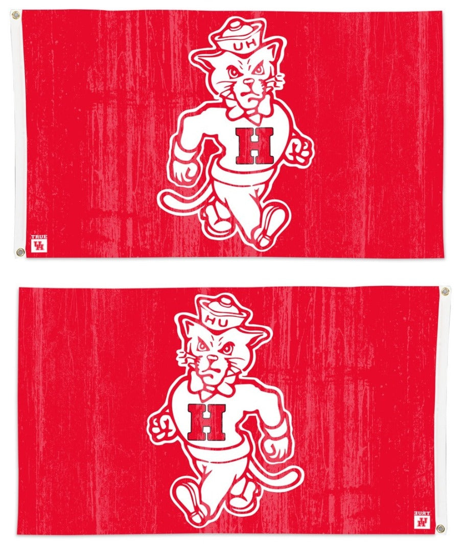 Houston Cougars Flag 3x5 Vintage Retro Logo heartlandflags
