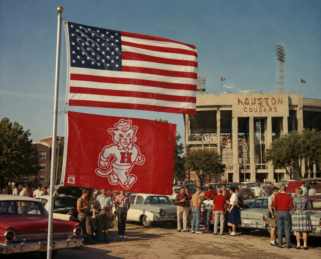 Houston Cougars Vintage Retro 3x5 Flag heartlandflags