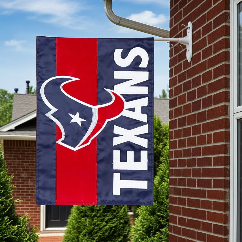Houston Texans Banner 2 Sided Embellished Logo House Flag heartlandflags