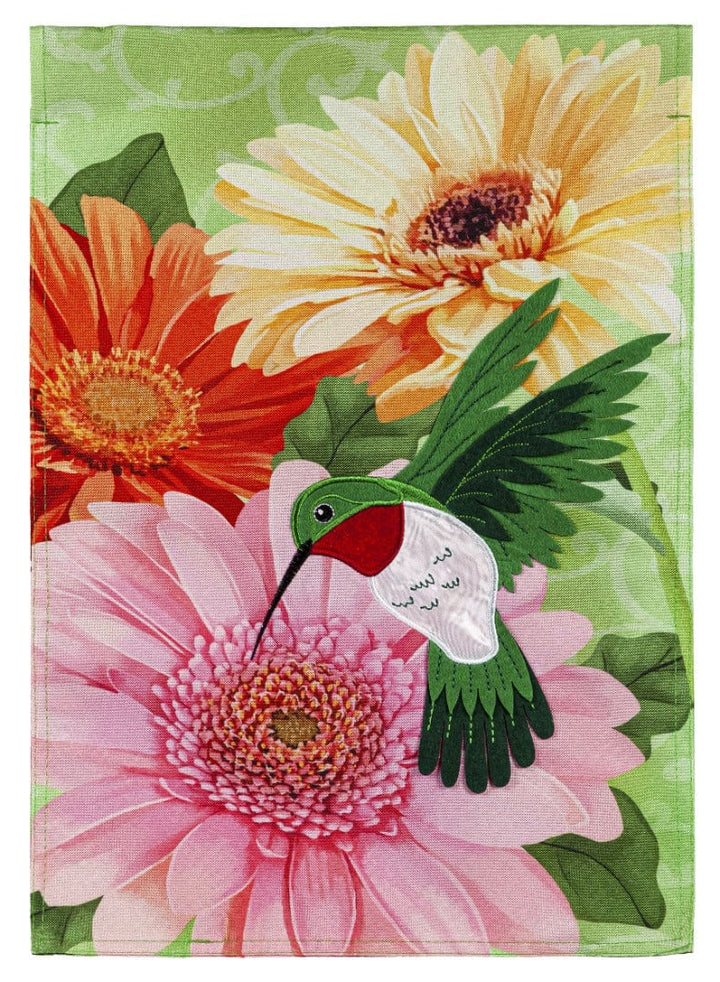 Hummingbird and Daisy Trio Garden Flag 2 Sided heartlandflags