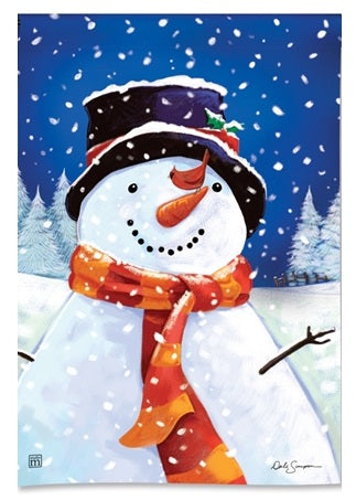 I Love Winter Snowman Garden Flag heartlandflags