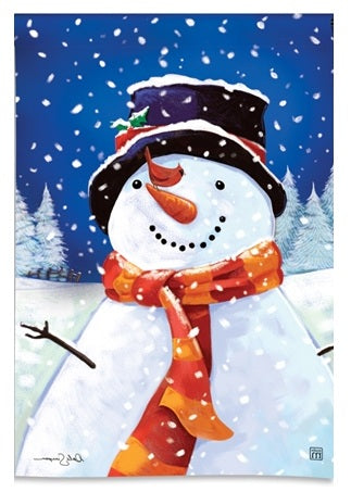 I Love Winter Snowman Garden Flag heartlandflags