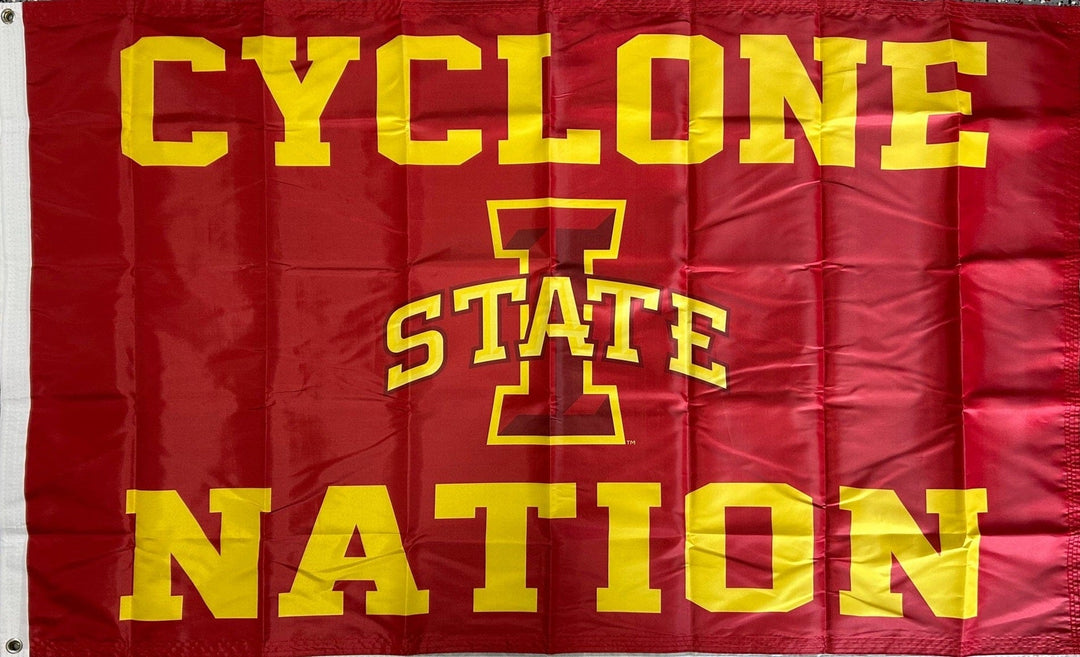 I State Cyclone Nation Flag 3x5 Cardinal Gold 2 Sided heartlandflags