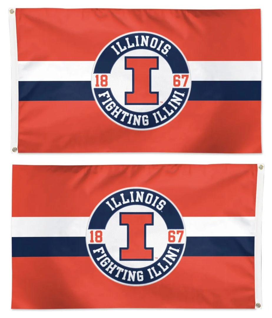 Illinois Fighting Illini 2 Sided 3x5 Embroidered Flag heartlandflags