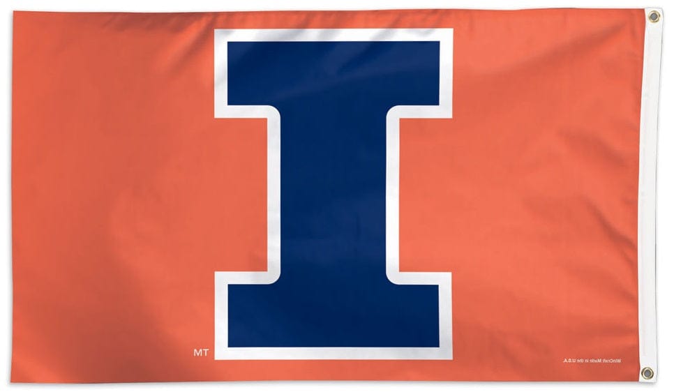 Illinois University Flag 3x5 Logo Only Orange heartlandflags