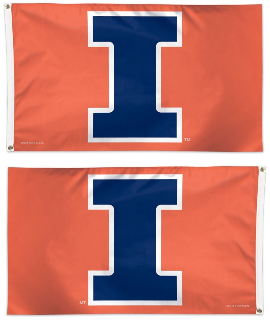 Illinois University Flag 3x5 Logo Only Orange heartlandflags