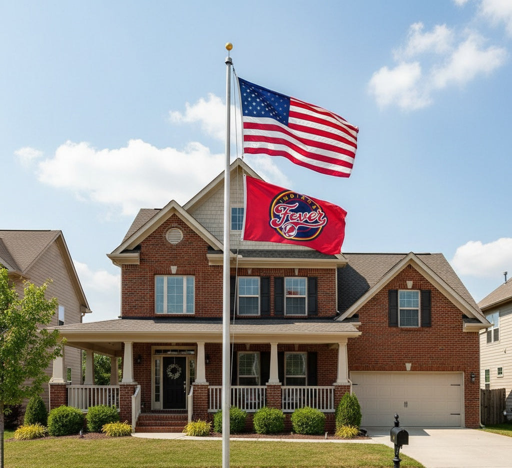 Indiana Fever Flag 3x5 Logo 2 Sided heartlandflags