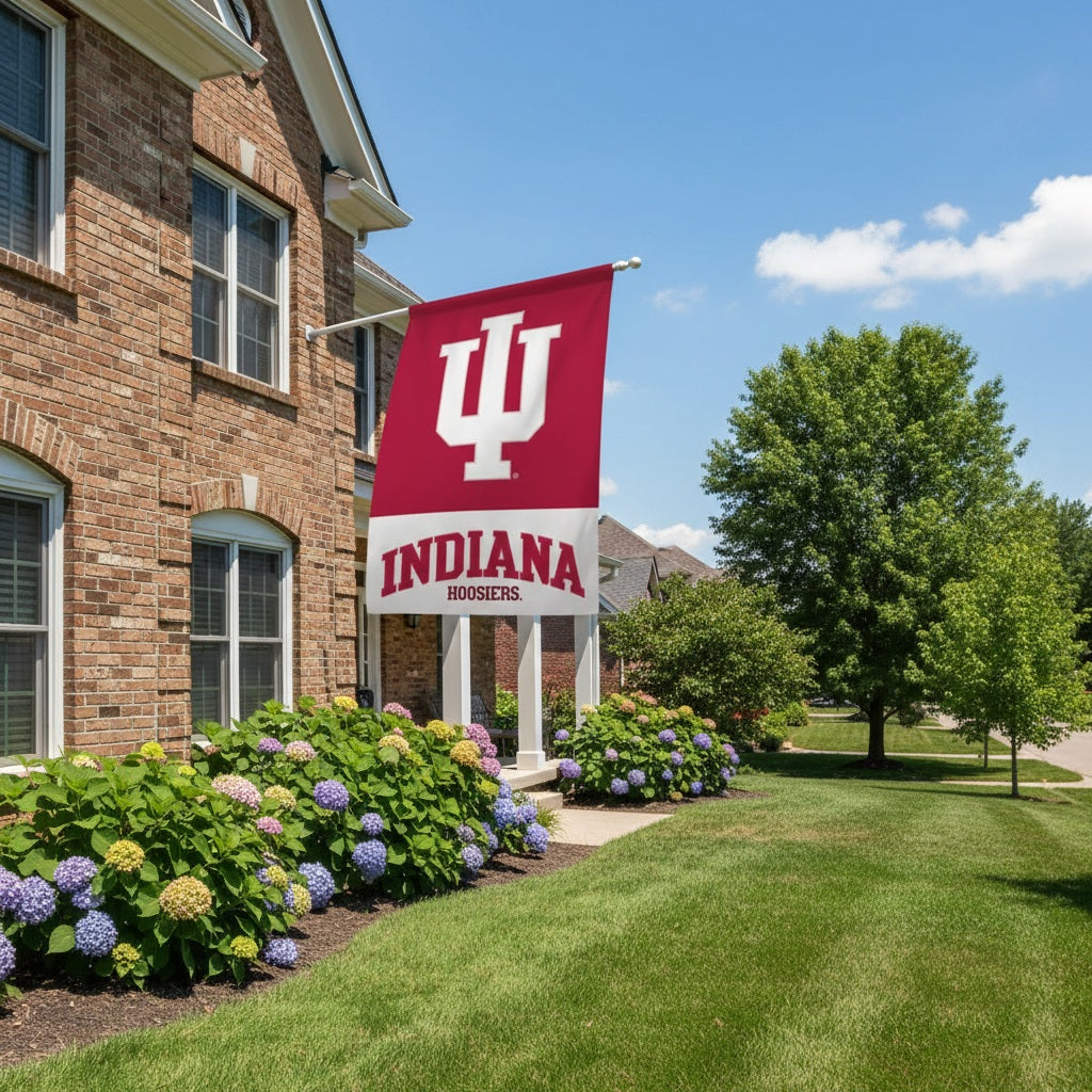 Indiana Hoosiers 2 Sided Embroidered Banner heartlandflags