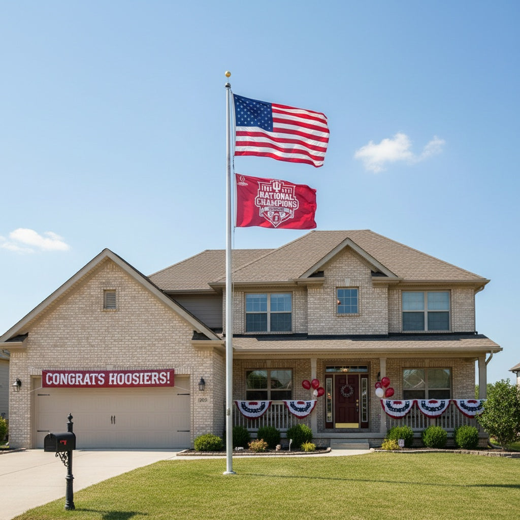 Indiana Hoosiers 2 Sided Football Champions Flag heartlandflags