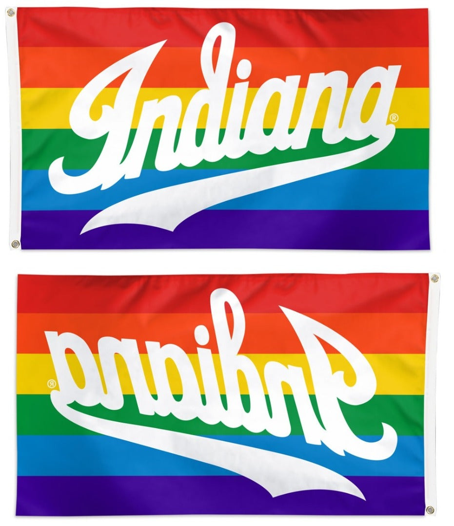 Indiana Hoosiers Flag 3x5 Pride Rainbow heartlandflags