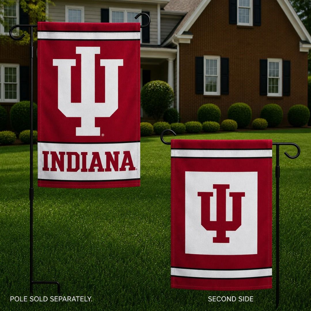 Indiana University Garden Flag 2 Sided Logo heartlandflags